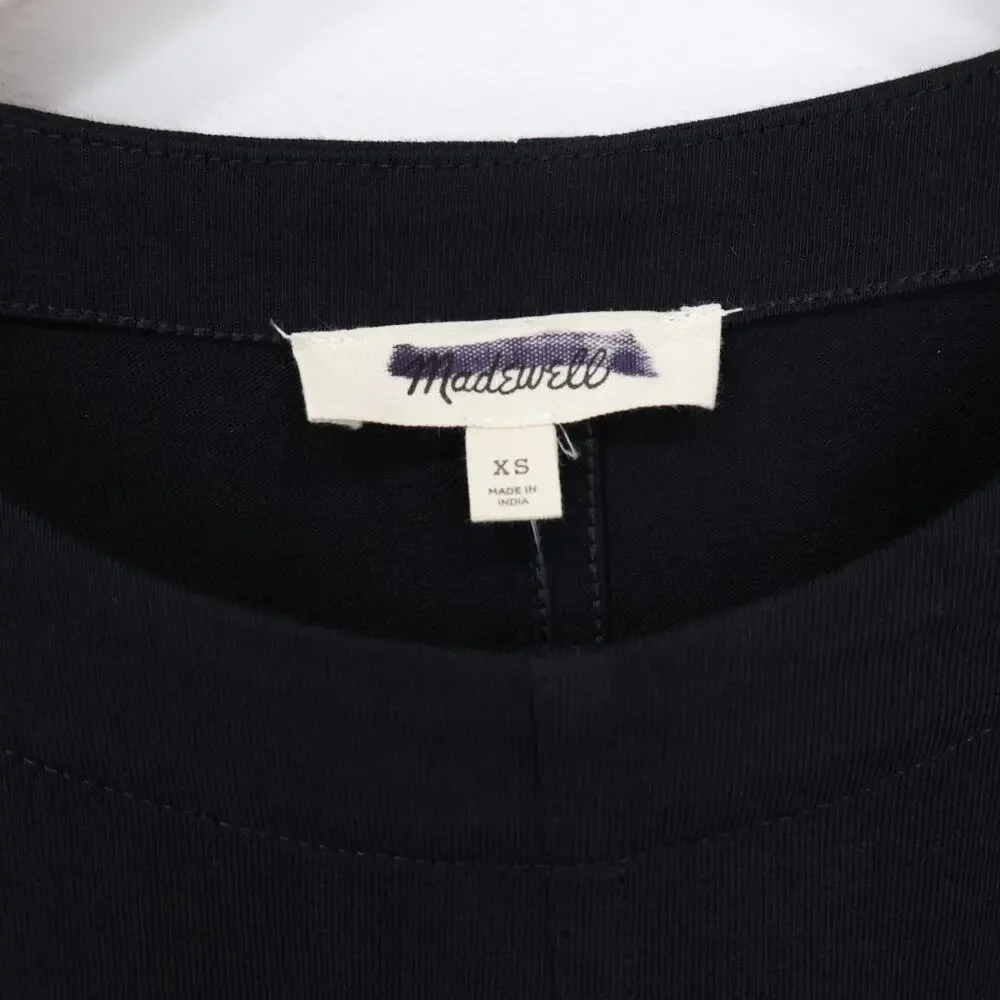 Madewell Puff Sleeve Cotton Tee Jet Black Size XS NWT